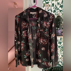 Loft Floral Button Down Blouse